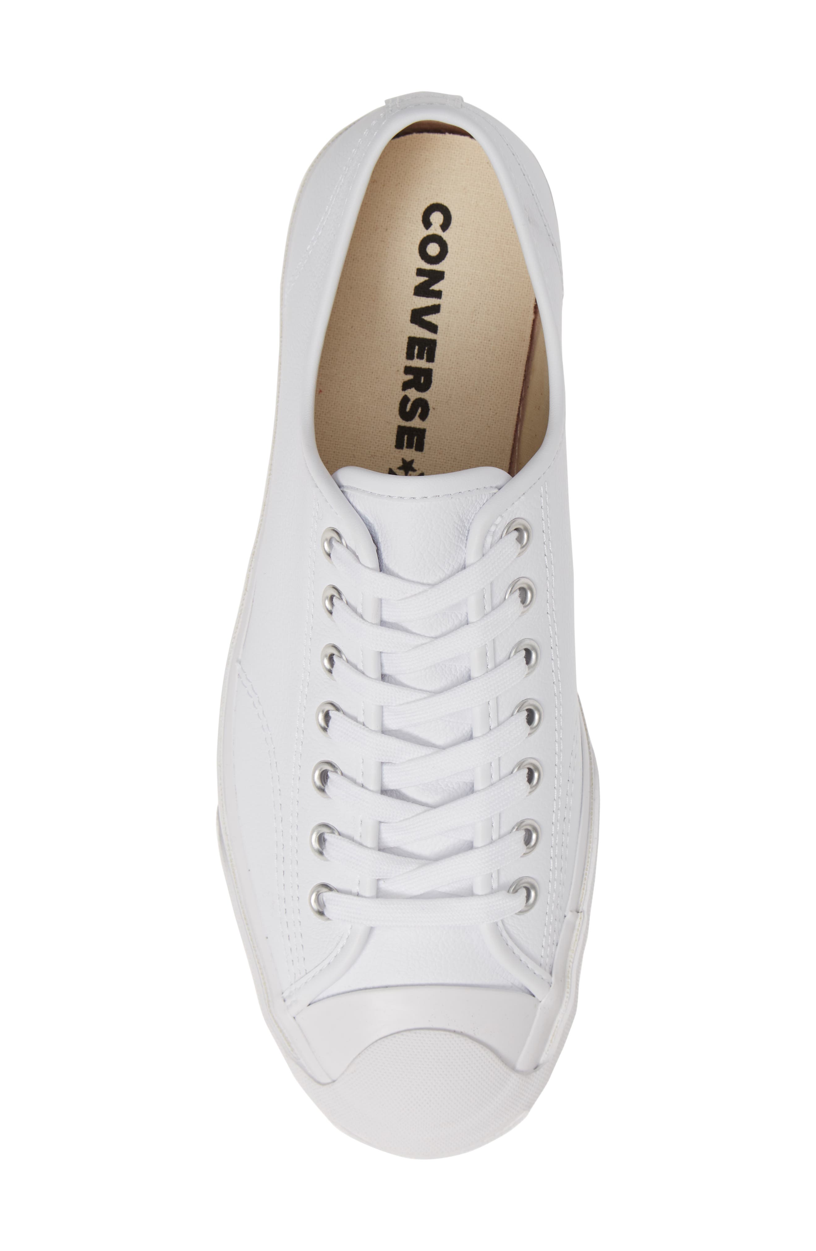 Converse Jack Purcell Ox Low Top Sneaker, Alternate, color, White Leather