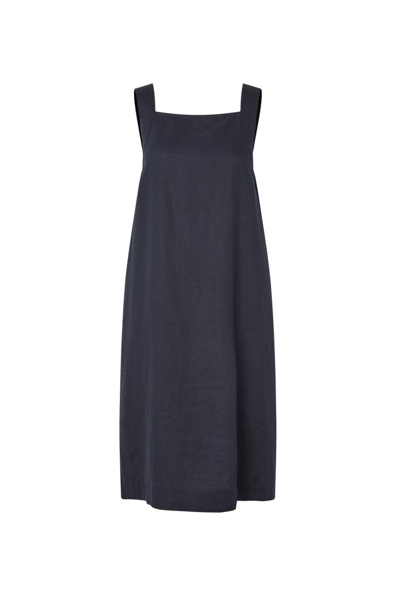 Manoriane Linen Midi Dress, Alternate, color, Navy