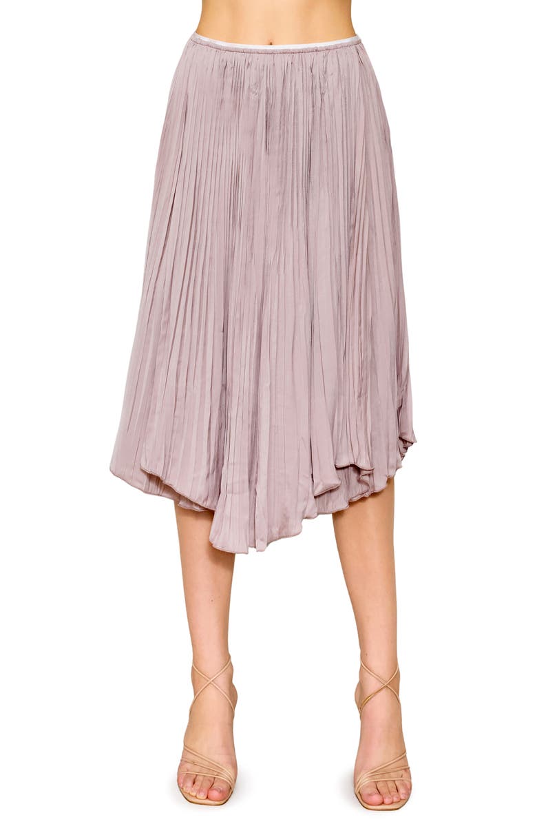 MELLODAY Textured Pleat Flounce Skirt, Main, color,