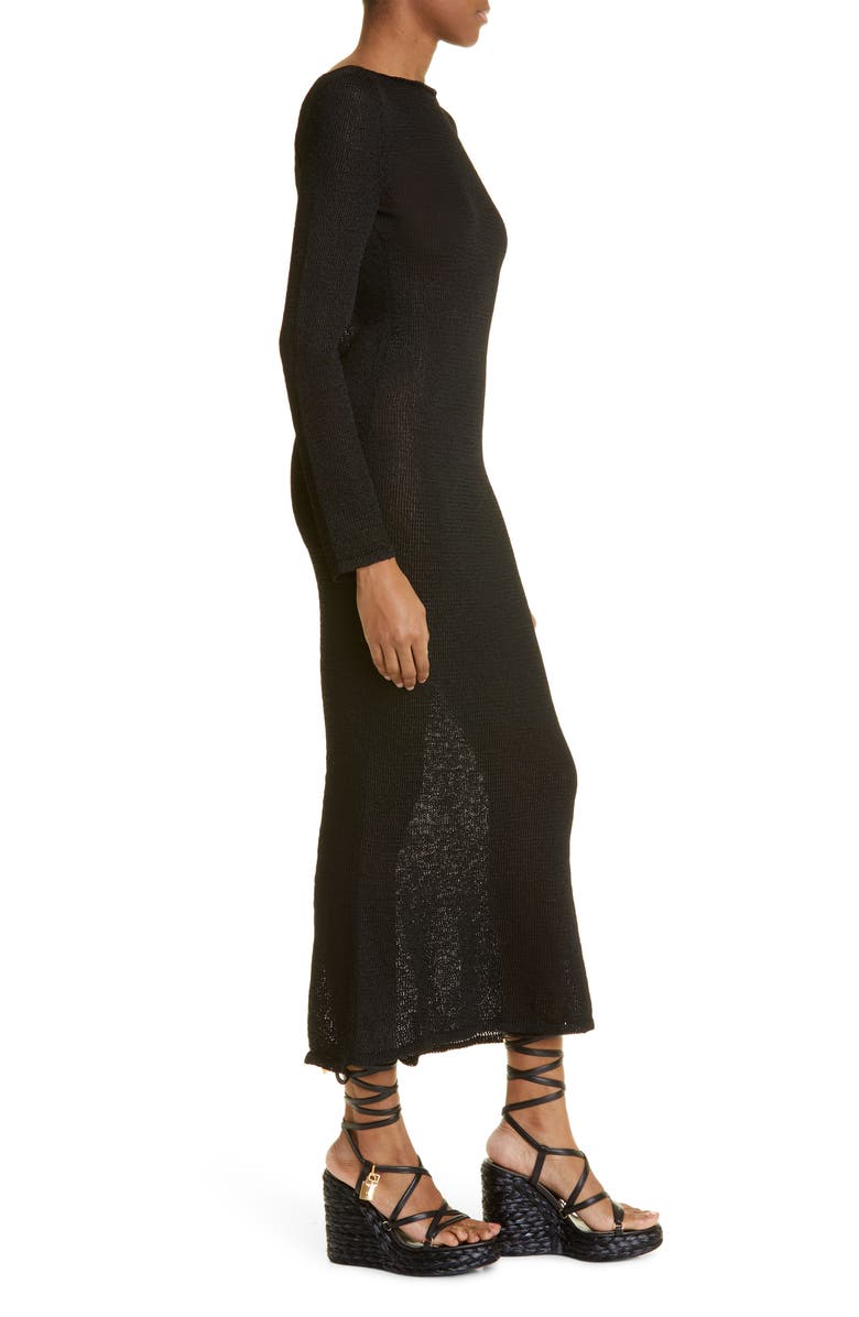 TOM FORD Open Back Knit Midi Dress, Alternate, color,