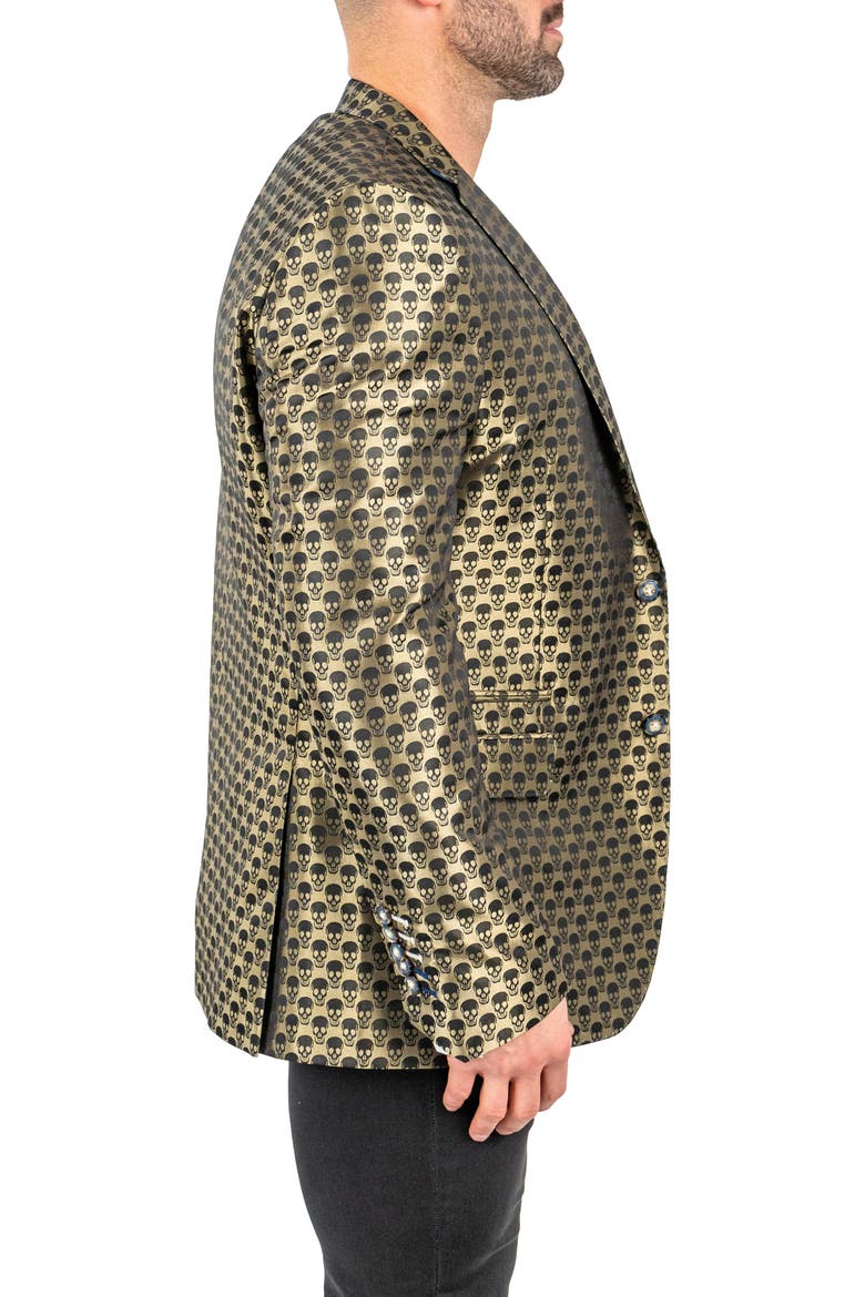 Skullrepeat Green Jacquard Blazer, Alternate, color, GREEN