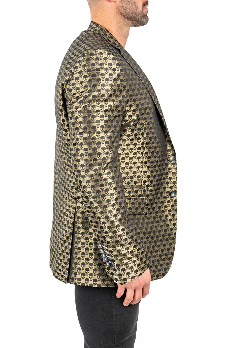 Maceoo Skullrepeat Green Jacquard Blazer, Alternate, color, Green