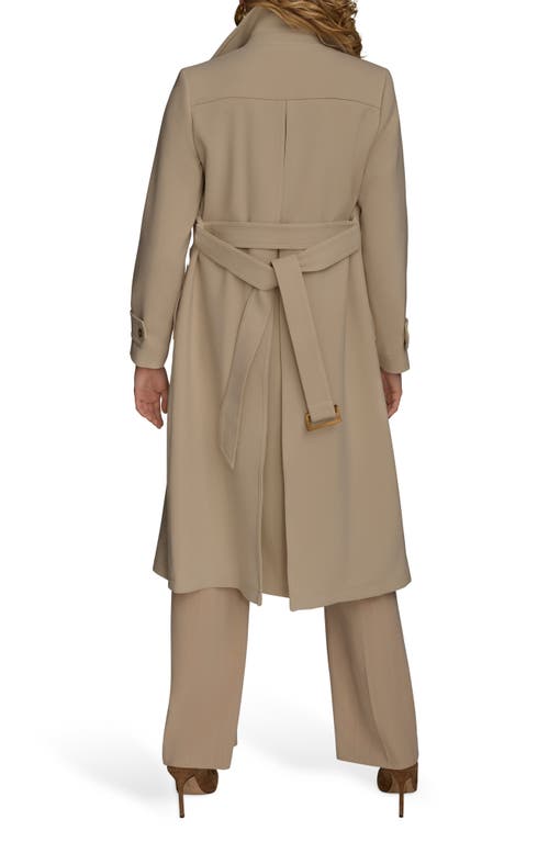 Donna Karan New York Belted Long Raincoat In Neutral