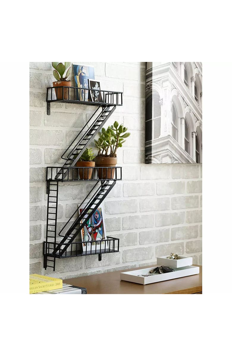 Uncommon Goods Fire Escape Shelf by Design Ideas, Main, color, Black