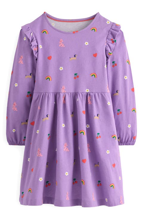 Kids' Posie Long Sleeve Cotton Jersey Dress (Toddler, Little Kid & Big Kid)