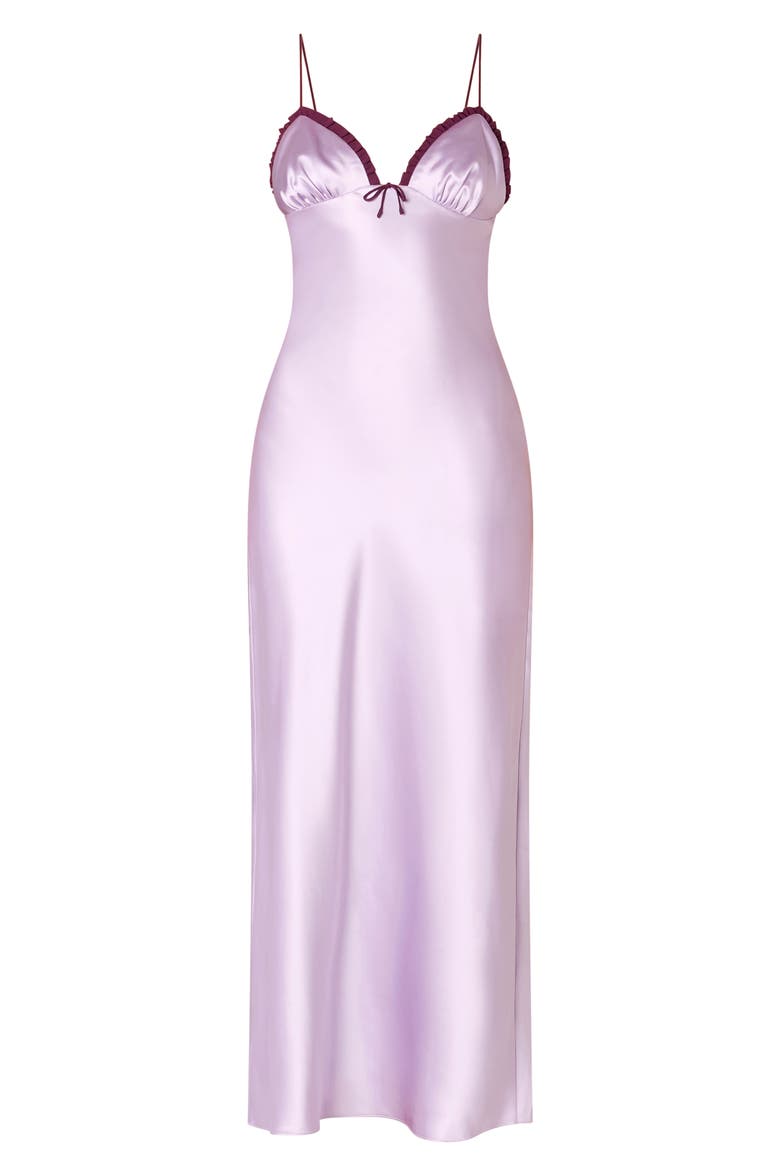 Camille Satin Midi Slipdress, Alternate, color, LILAC