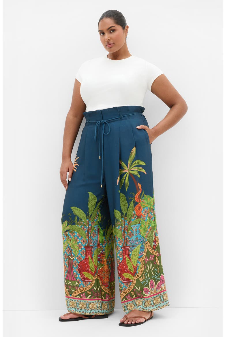 Print Pleated Wide Leg Pants, Alternate, color, FOOLS PARADISE
