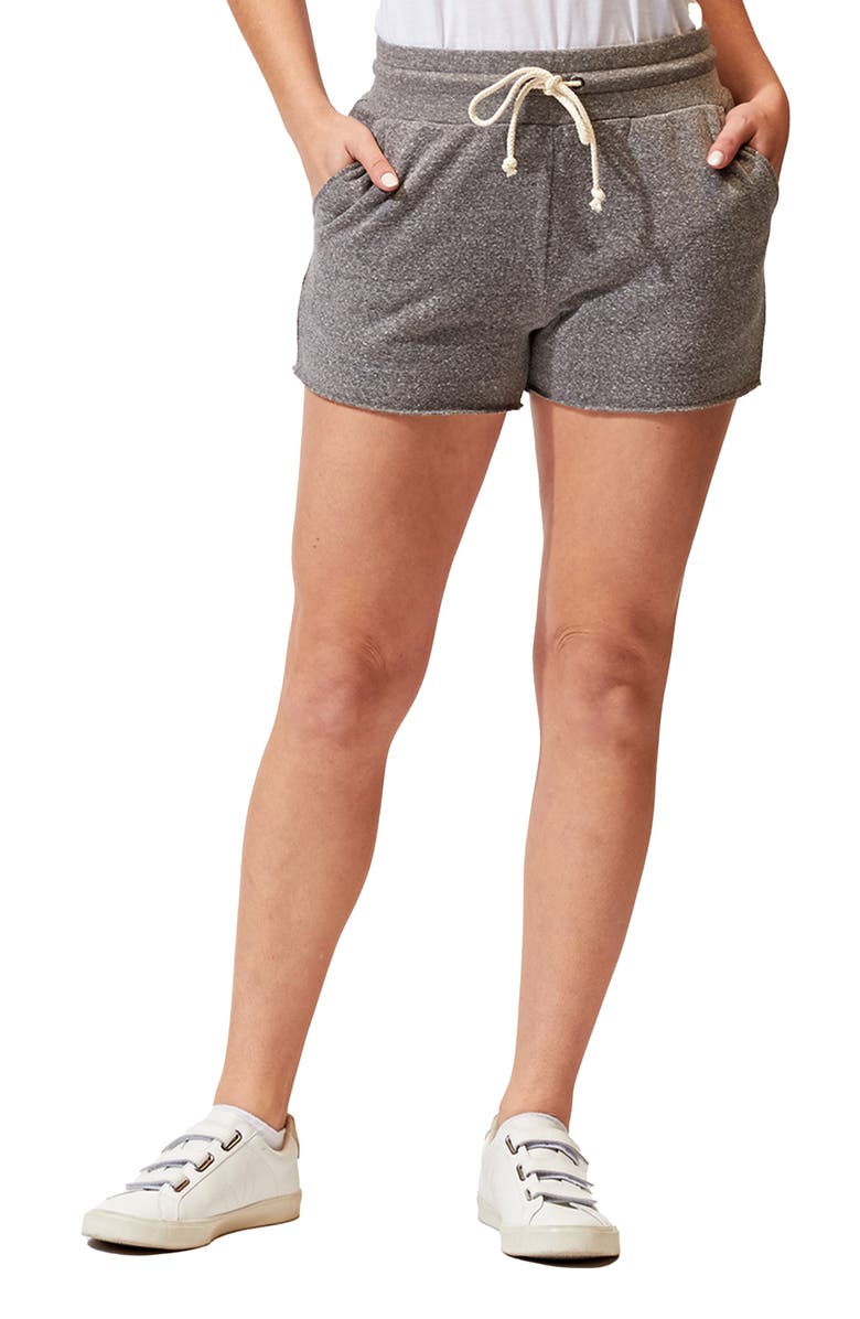 Threads 4 Thought Vanya Drawstring Fleece Shorts, Main, color, Heather Grey