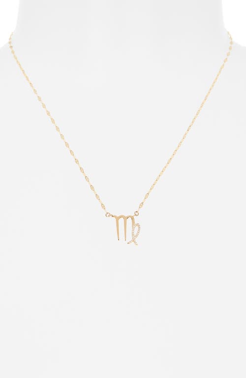 Lana 14k Gold Diamond Zodiac Virgo Pendant Necklace In Gold