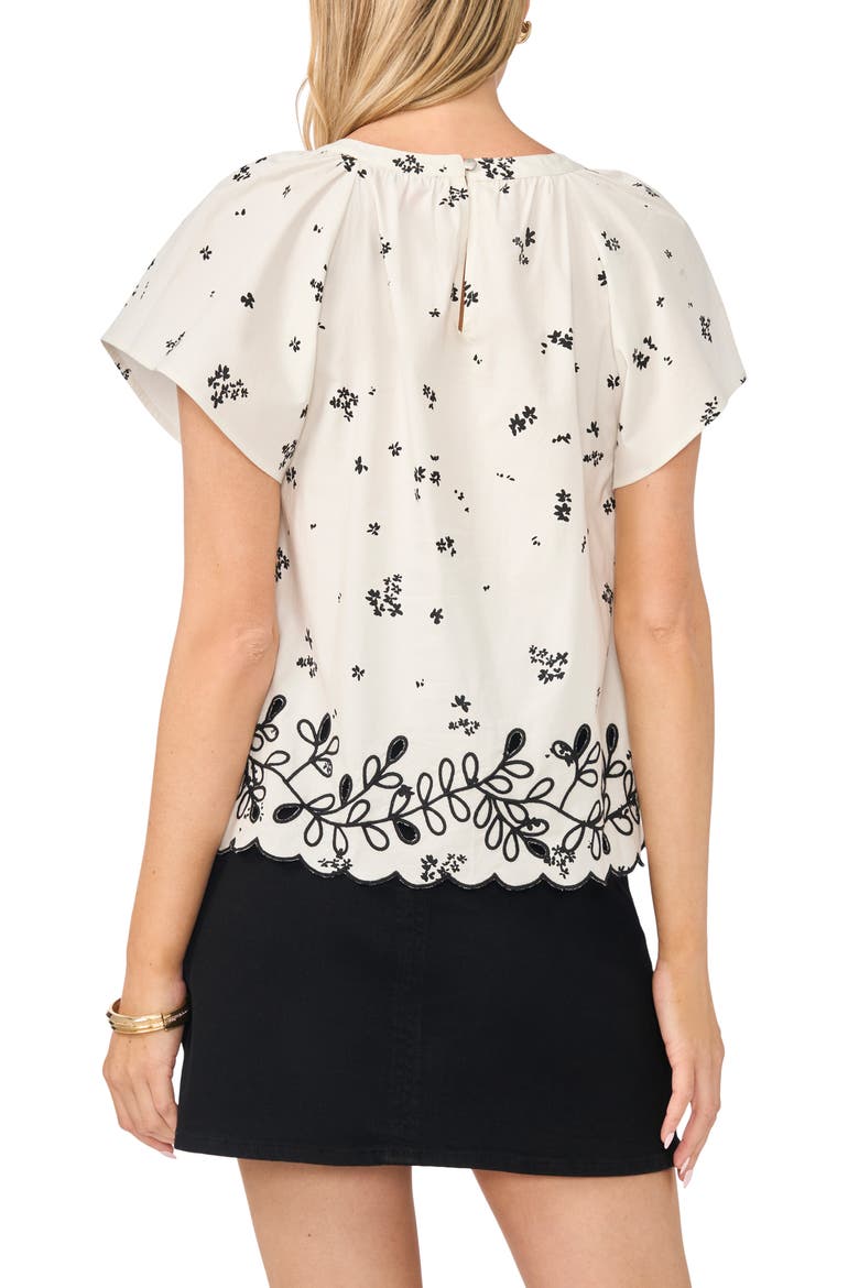 Print Flutter Sleeve Top, Alternate, color, ULTRA WHITE