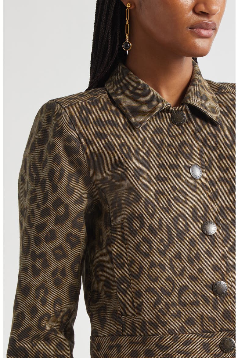 Marla Leopard Print Crop Cotton Jacket, Alternate, color, TAN MULTI LEOPARD