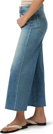 Anessa High Waist Raw Hem Wide Leg Jeans