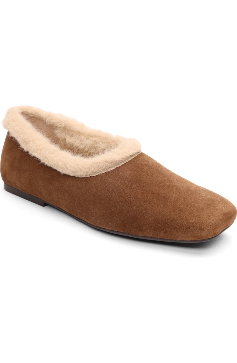 Ash Bianca Faux Fur Lined Ballet Flat, Main, color, Land