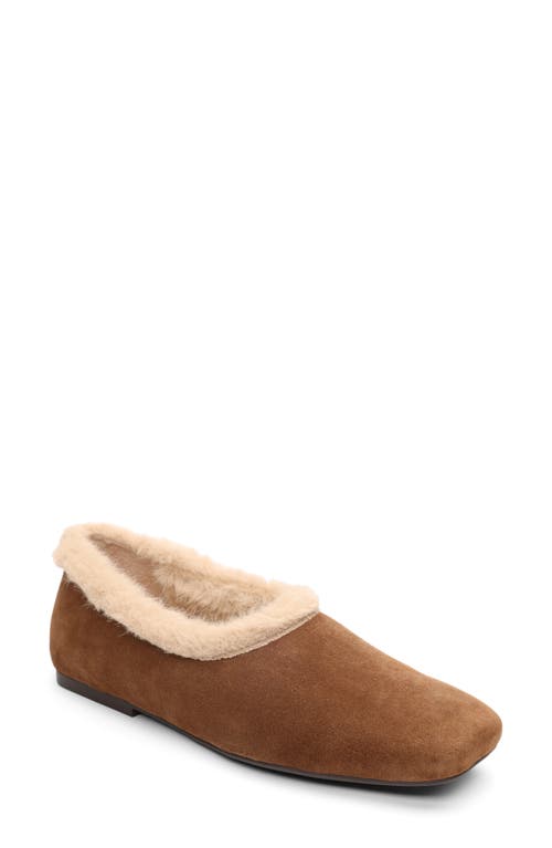 Ash Bianca Faux Fur Lined Ballet Flat In Brown