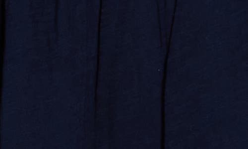 Lucky Brand Split Neck Peplum Top In Blue
