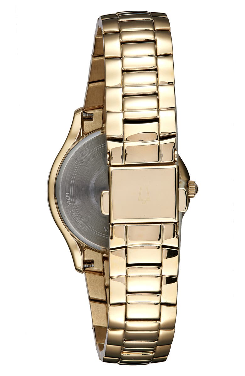 BULOVA Swarovski Crystal Pavé Quartz Bracelet Watch, 32mm, Alternate, color, Gold-Tone