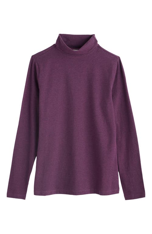 Seasalt Cornwall Landing Turtleneck Stretch Organic Cotton Top In Purple