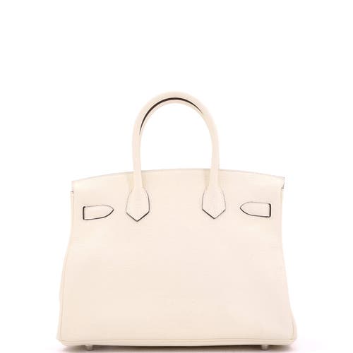 Pre-owned Hermes  Hermes Birkin Handbag Light Clemence With Palladium Hardware 30 In Neutral