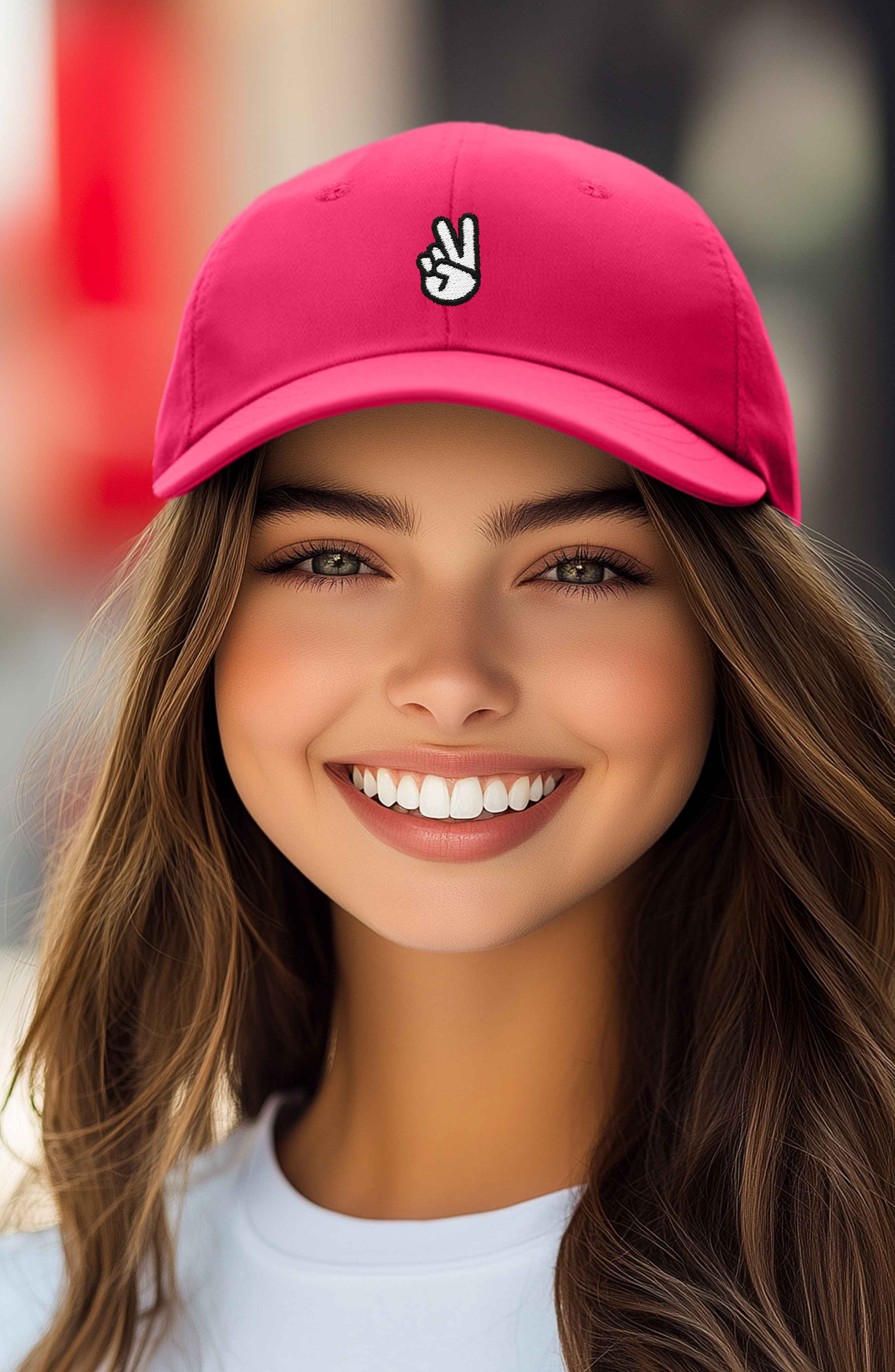 Dalix Peace Sign Embroidered Dad Hat (Women) | Nordstrom