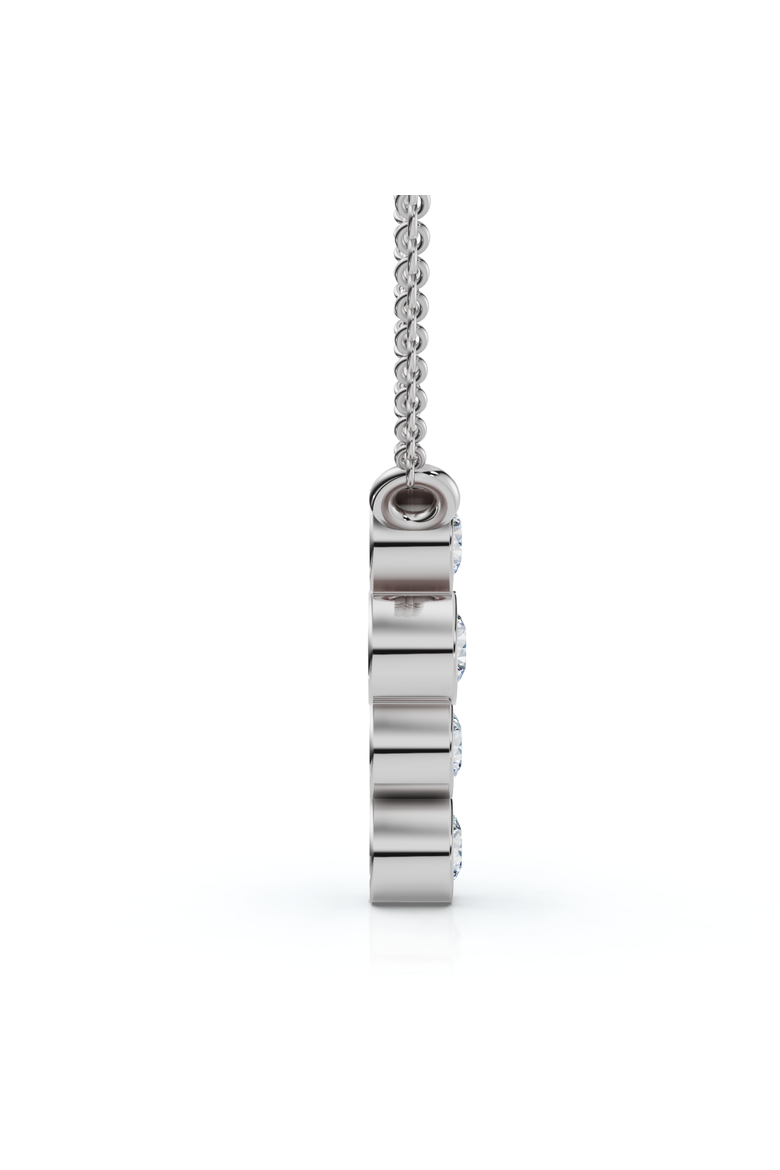 1/5Ct Diamond Cross Small Pendant Lab Grown 18" Necklace EF/VS, Alternate, color, White Gold