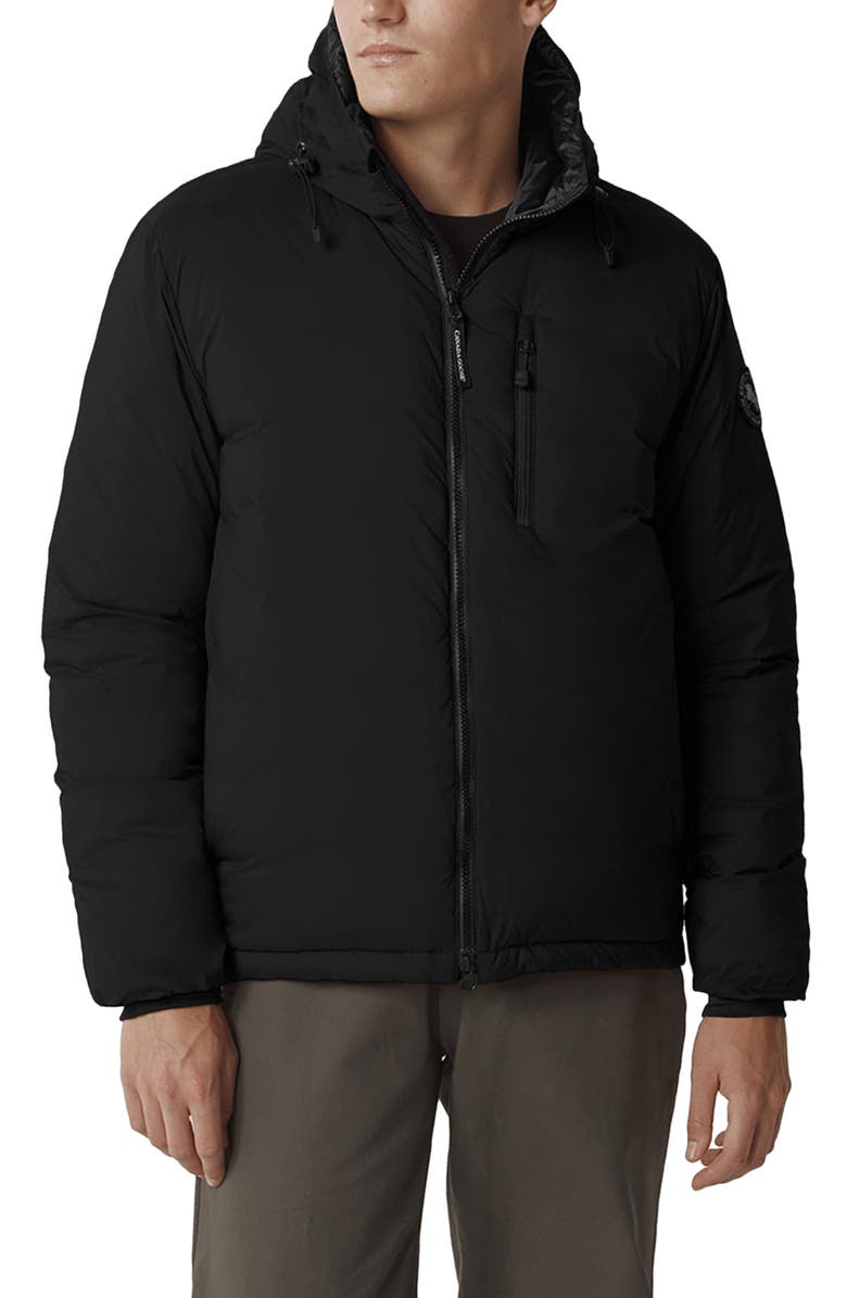 Canada Goose Lodge Packable Down Hooded Jacket, Main, color, Black