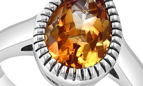Effy Sterling Silver Pear Cut Citrine Ring In Orange