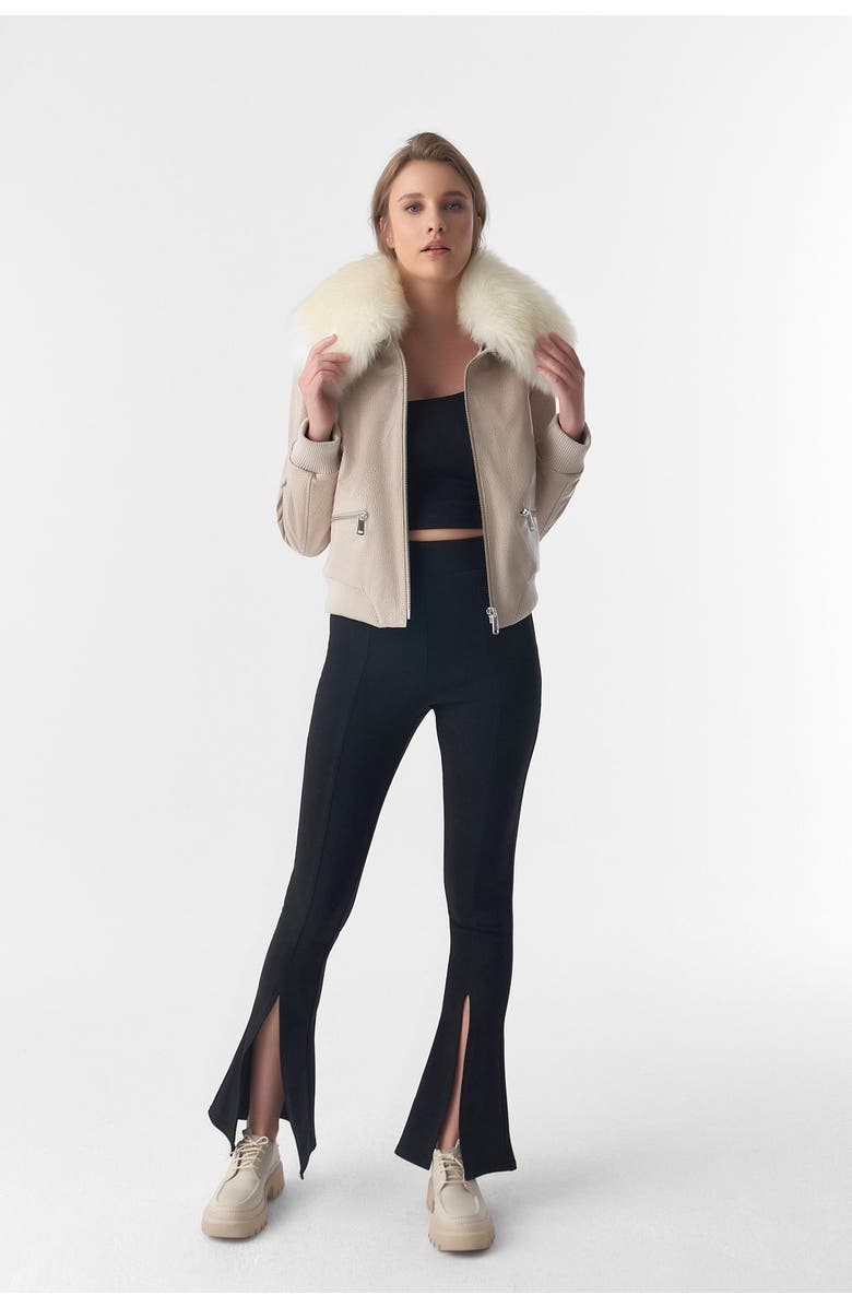 Furniq UK Diana Bomber Jacket, Alternate, color, Beige