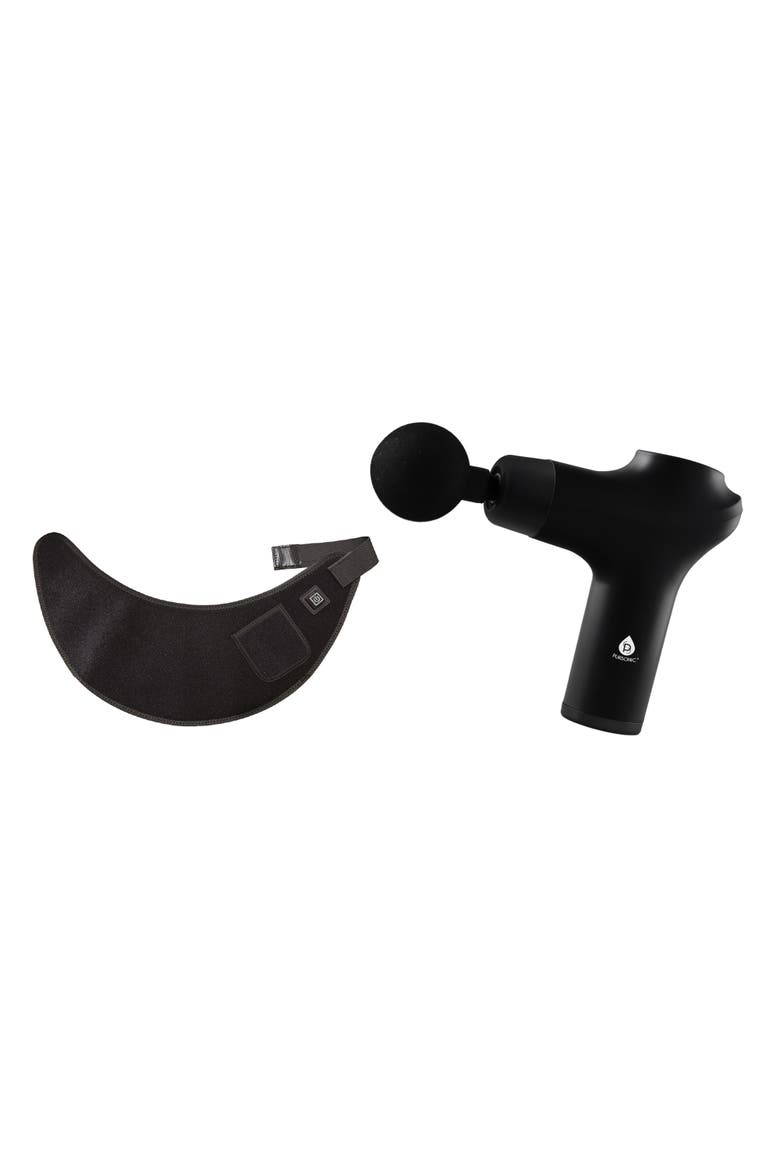 Red Light Therapy Neck Wrap & 3-Speed Massage Gun, Main, color, Black