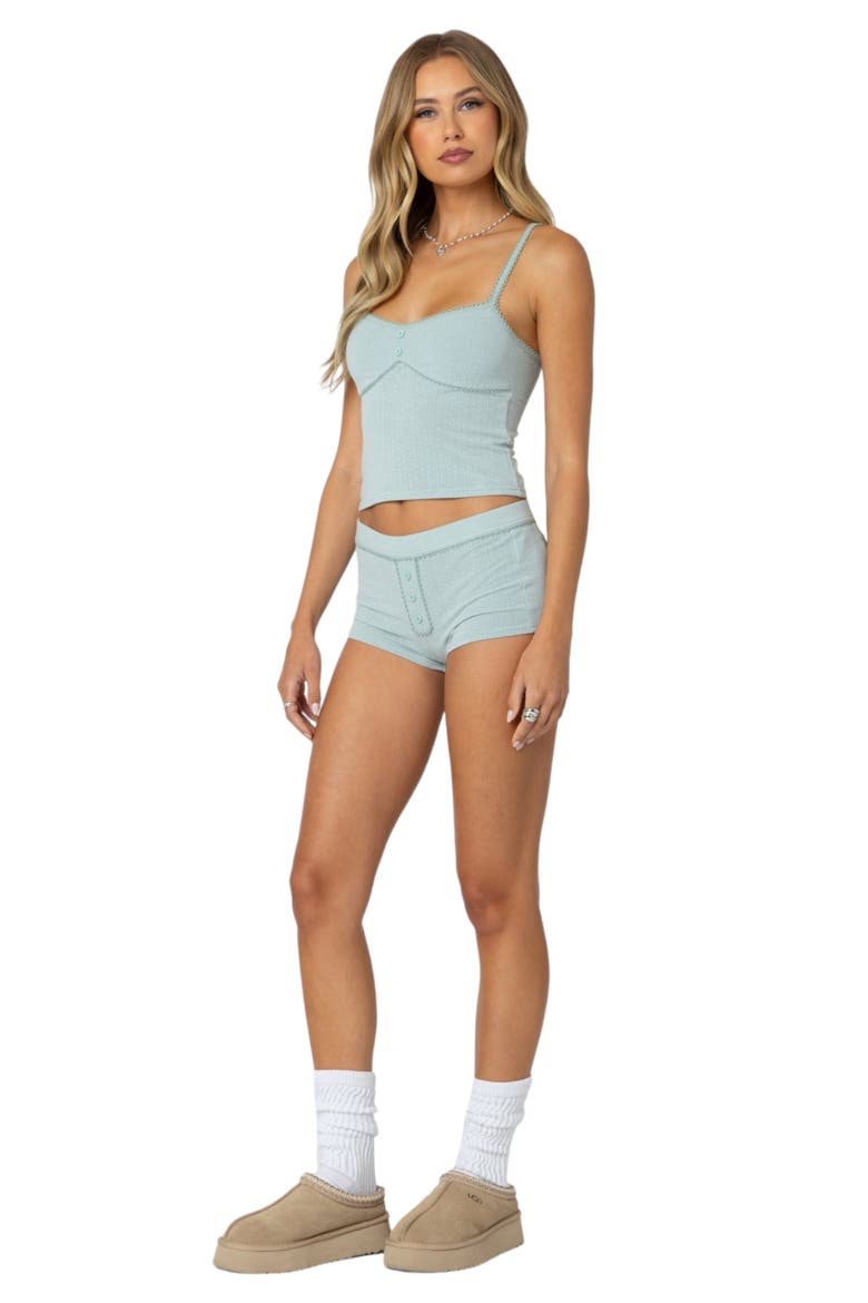 Maelle Pointelle Microshorts, Alternate, color, SAGE