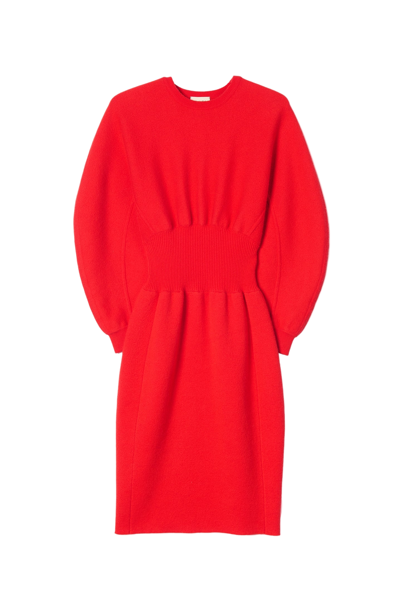 Gobi Cashmere Cashmere Sculptural Dress, Main, color, Fiery Red