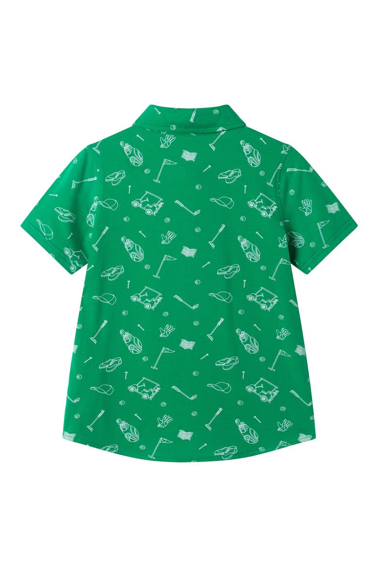 Kids' Short Sleeve Button-Up Shirt, Alternate, color, GREEN GOLF