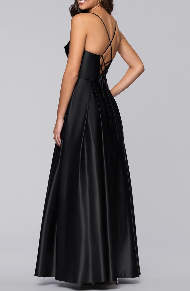 Blondie Nites Diamante Lace-Up Ballgown, Alternate, color, 