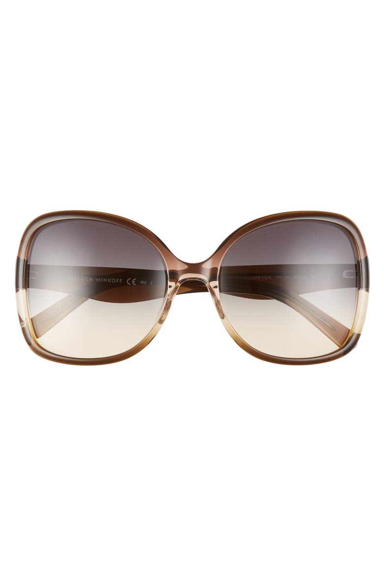 Lark2 58mm Butterfly Sunglasses, Alternate, color, LIME PEACH/ BROWN OCHRE