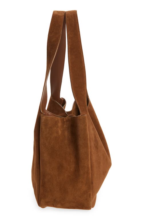 Saint Laurent Le 5 À 7 Bea Suede Tote In Brown