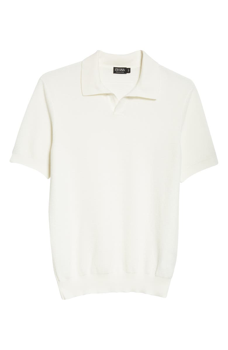 ZEGNA Waffle Knit Premium Cotton Polo Sweater, Alternate, color, 