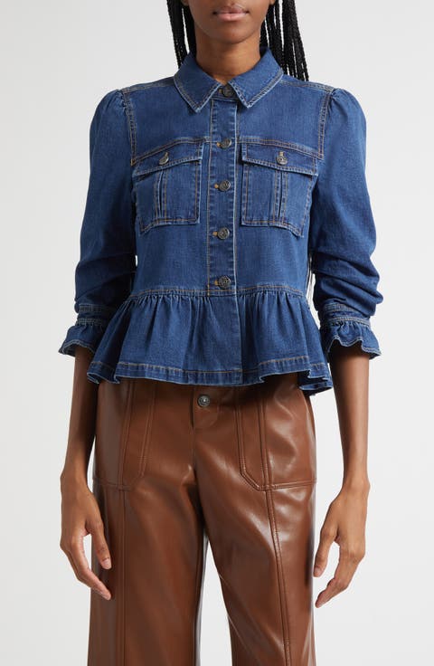 Delanie Denim Peplum Jacket