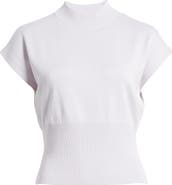 Open Edit Mock Neck Rib Sweater