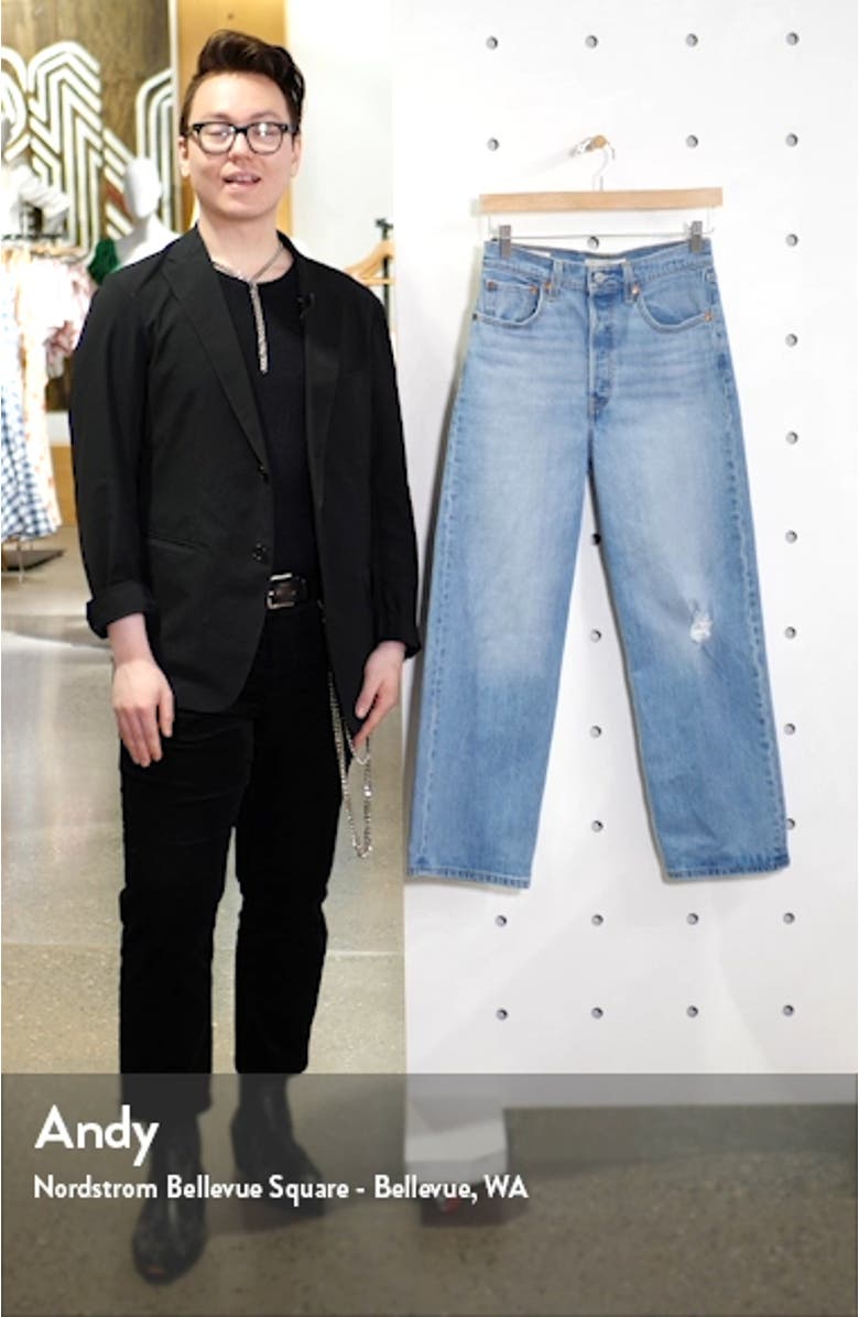 Ribcage Super High Waist Ankle Straight Leg Jeans, sales video thumbnail
