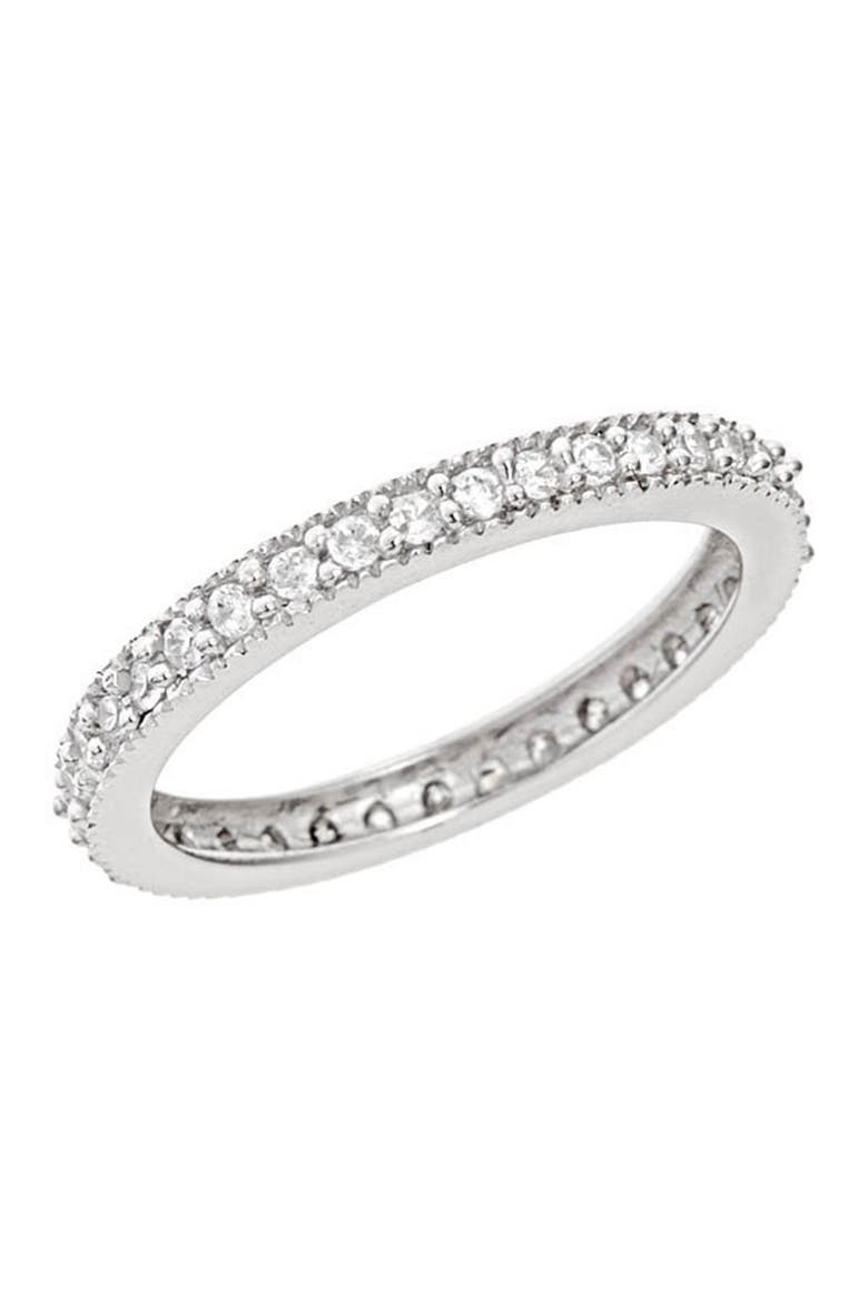 Sterling Silver Sparkling CZ Band Ring, Alternate, color, SILVER