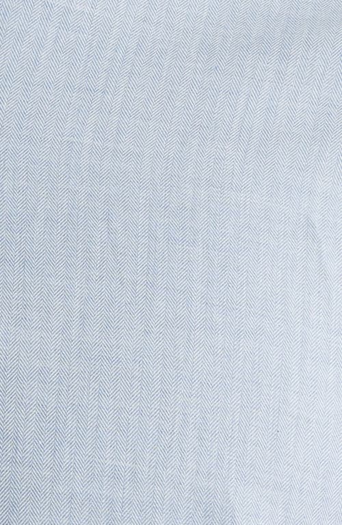 Johnnie-o Augustin Herringbone Cotton Button-up Shirt In Blue