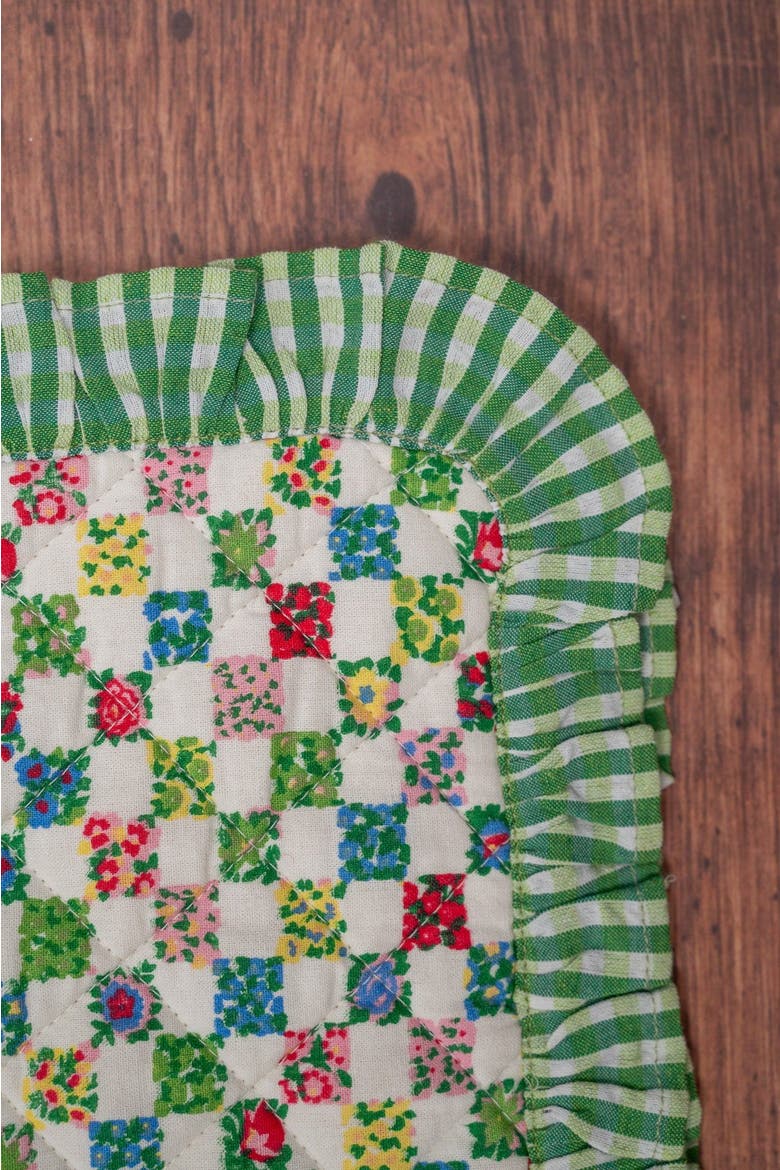 Rebecca Ruffle Placemat, Set of 4, Alternate, color, Green