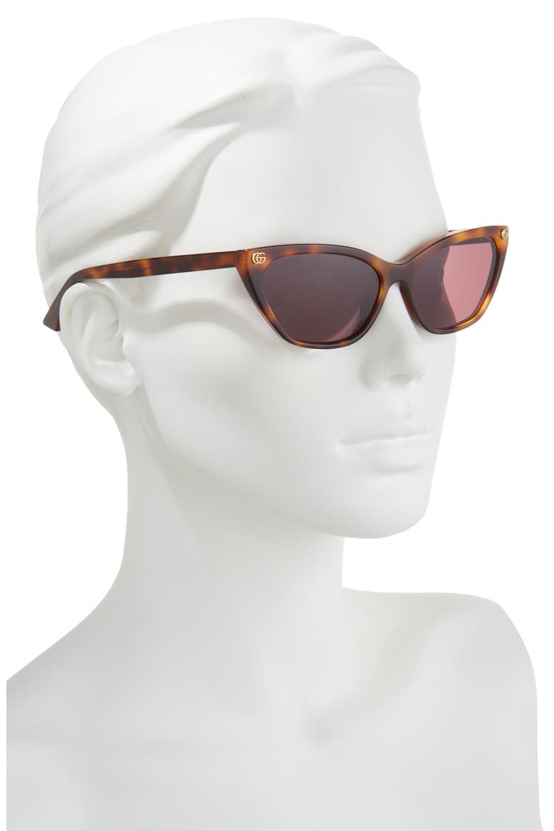 58mm Cat Eye Sunglasses, Alternate, color, HAVANA