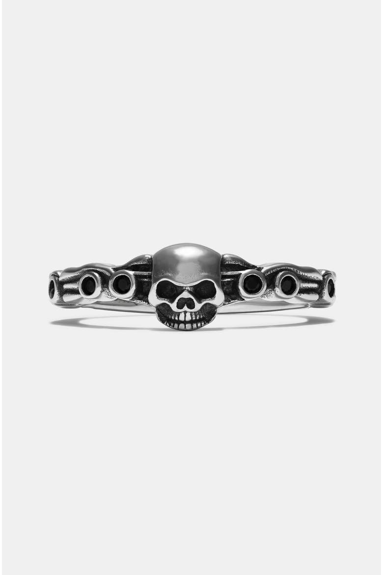 Teara Skull Sterling Silver Ring, Alternate, color, Silver