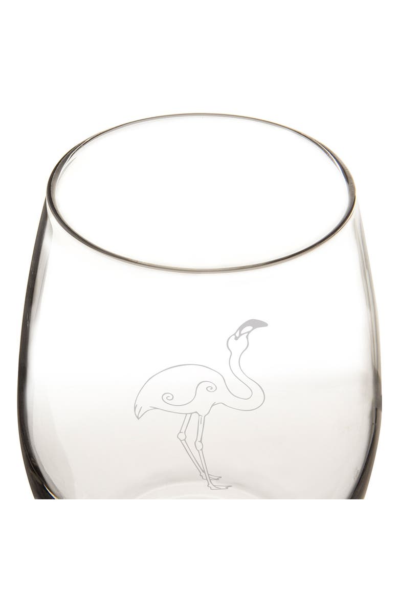 Cathy's Concepts Theme Etched Set of 4 Stemless Wine Glasses, Alternate, color,