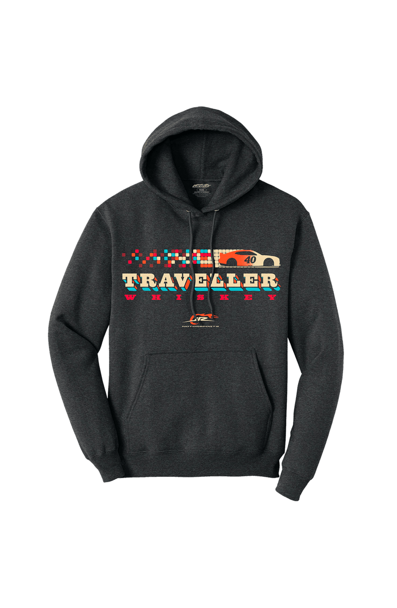 Classic Ink Men's Classic Ink Heather Black Justin Allgaier Traveller Whiskey Hoodie, Main, color, Heather Black