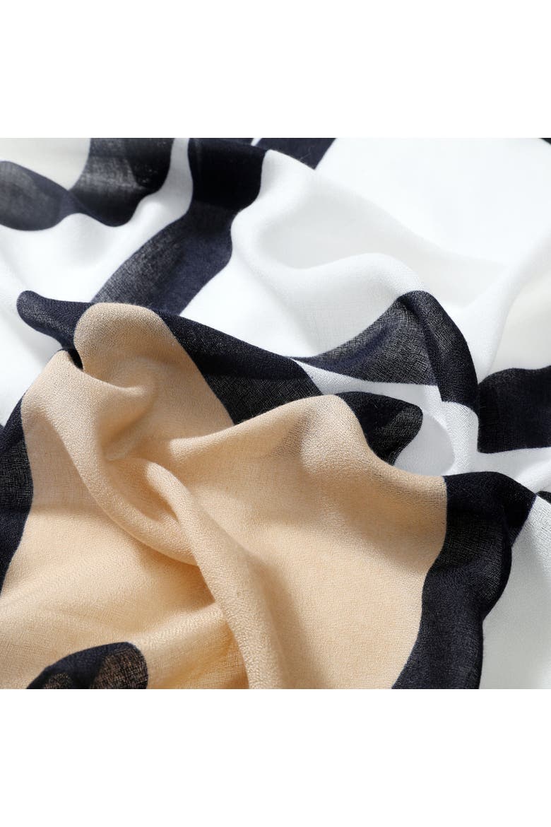 The Kimberly Lightweight Scarf, Alternate, color, Black/White