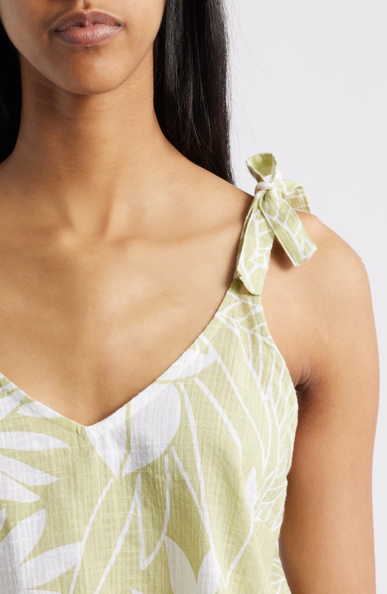Rip Curl Cala Vadela Frond Print Tie Shoulder Tank, Alternate, color, Sage