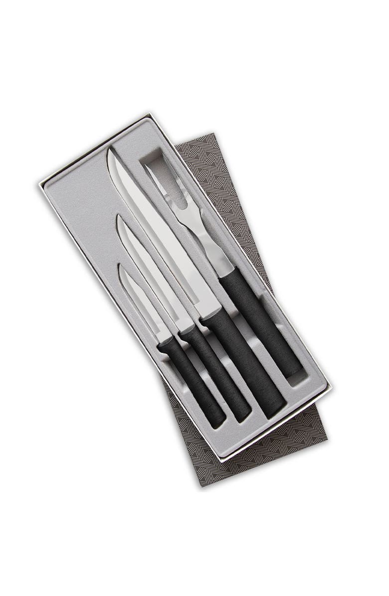 Rada 4 Piece Prepare then Carve Knife Set with Gift Box, Main, color, Black