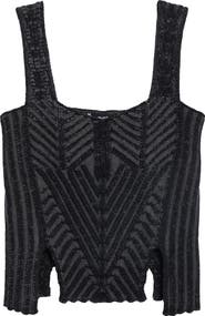 Paolina Russo Warrior Corset Mixed Stitch Merino Wool Sweater Tank