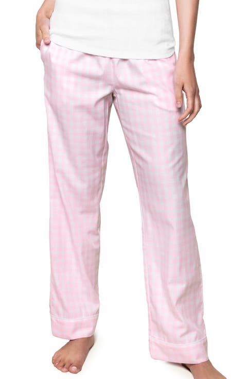 Gingham Cotton Pajama Pants
